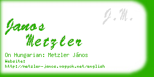janos metzler business card
